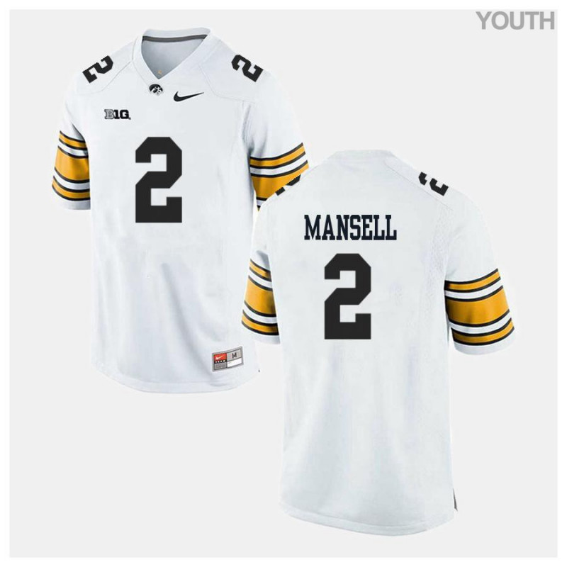 Youth Iowa Hawkeyes NCAA #2 Peyton Mansell White Authentic Nike Alumni Stitched College Football Jersey GK34Z06FB